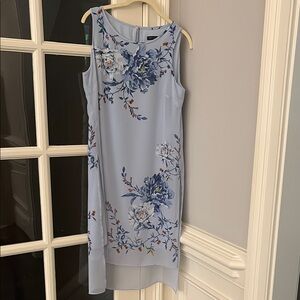 White House Black Market Blue Asymmetrical Sheath Dress